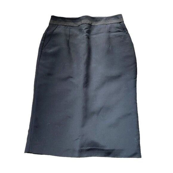 Banana Republic Skirt BR Black Pocketed Stretch Pencil 8 Wool Blend - Picture 1 of 7